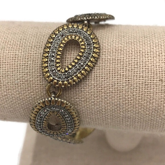 Lucky Brand 2 Tone Pave Link Bracelet - Picture 4 of 6